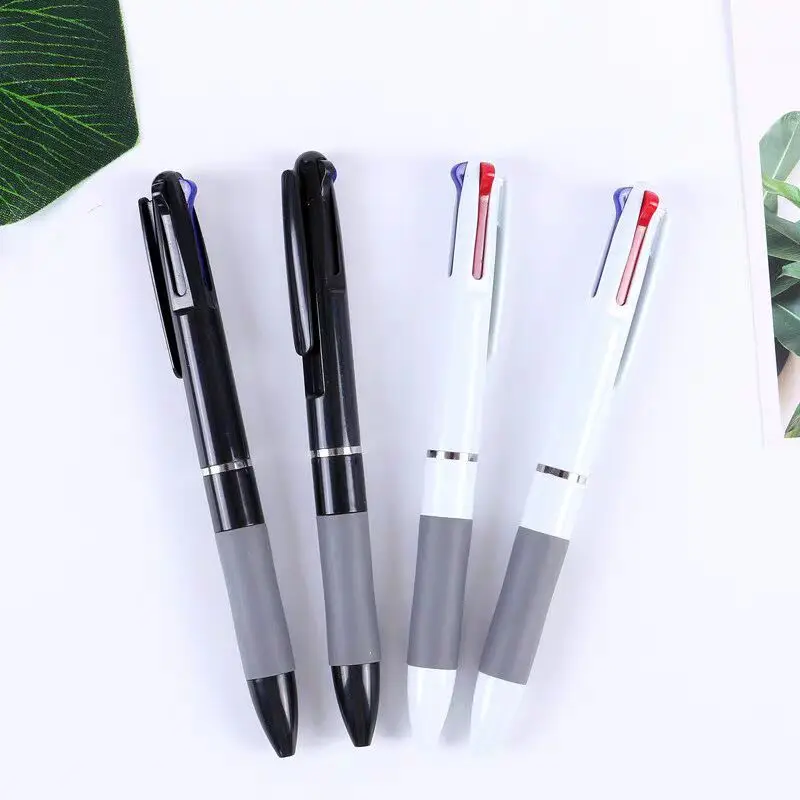 3 Colors In 1 Press Ballpoint Pen Red Black Blue 0.7mm Classic Ballpointpen Writing Pen Office School Writing Stationery
