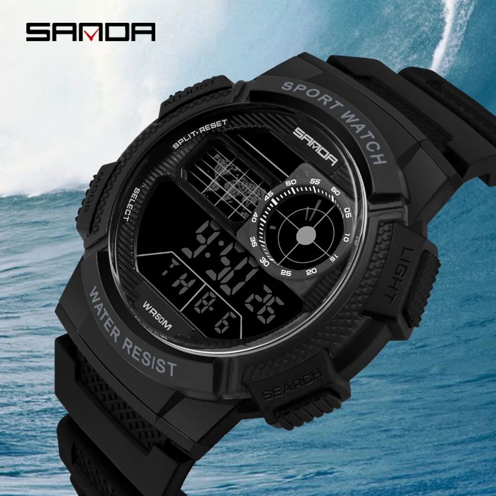 

Sanda 385 Men's Watches Smart Digital Clock Waterproof 50m Electronic Watch Diving Swimming Sport Wristwatches relogio masculino
