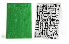 

New Happy Birthday Pattern 3d Embossing Folder Used for Diy Gift Card Handmade Scrapbook Paper Craft Decoration Supplie Template