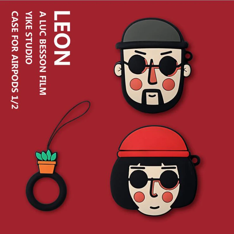 Модный чехол Leon Uncle Girl для AirPods силиконовый Apple Airpods наушники Funda защитный 1/2 |