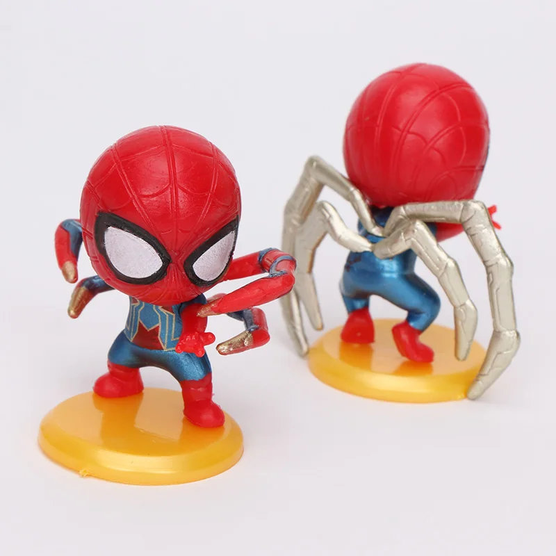3-4 см 8 шт./компл. Marvel игрушки фигура Мстителей набор Q версия Человек-паук ПВХ фигурка Питер Паркер Человек-паук кукла игрушки вечерние Favo паук