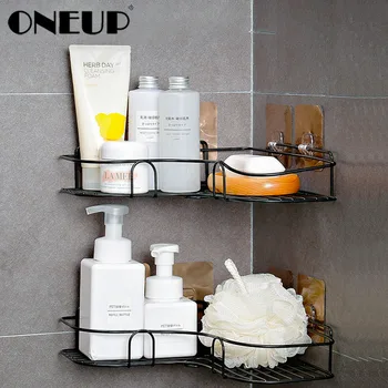 

ONEUP Bathroom Storage Rack Household Appliances Toiletries Supplies Bathroom Kitchen Storage Box Free Punching Iron Frame