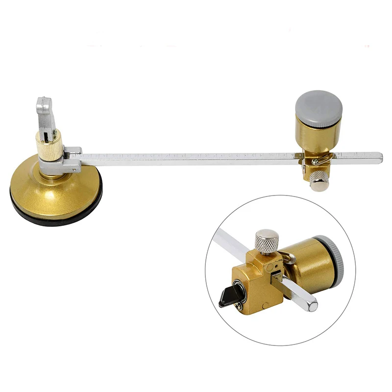 Professional glass cutter round cutting tool with round handle and suction cup adjustment compass type glass circular cutter