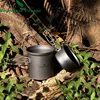 Boundless Voyage Titanium Pot Pan set Outdoor Camping Cookware with Folding Handle Hiking Mess Kit lightweight Cooking Utensils ► Photo 2/6