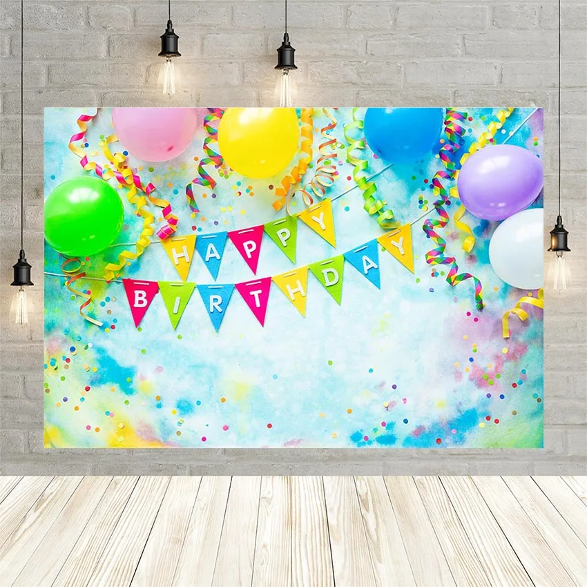 

Mehofond Gradient Grunge Photo Background Colorful Balloons Polka Dots Birthday Party Photography Backdrops Baby Portrait Studio