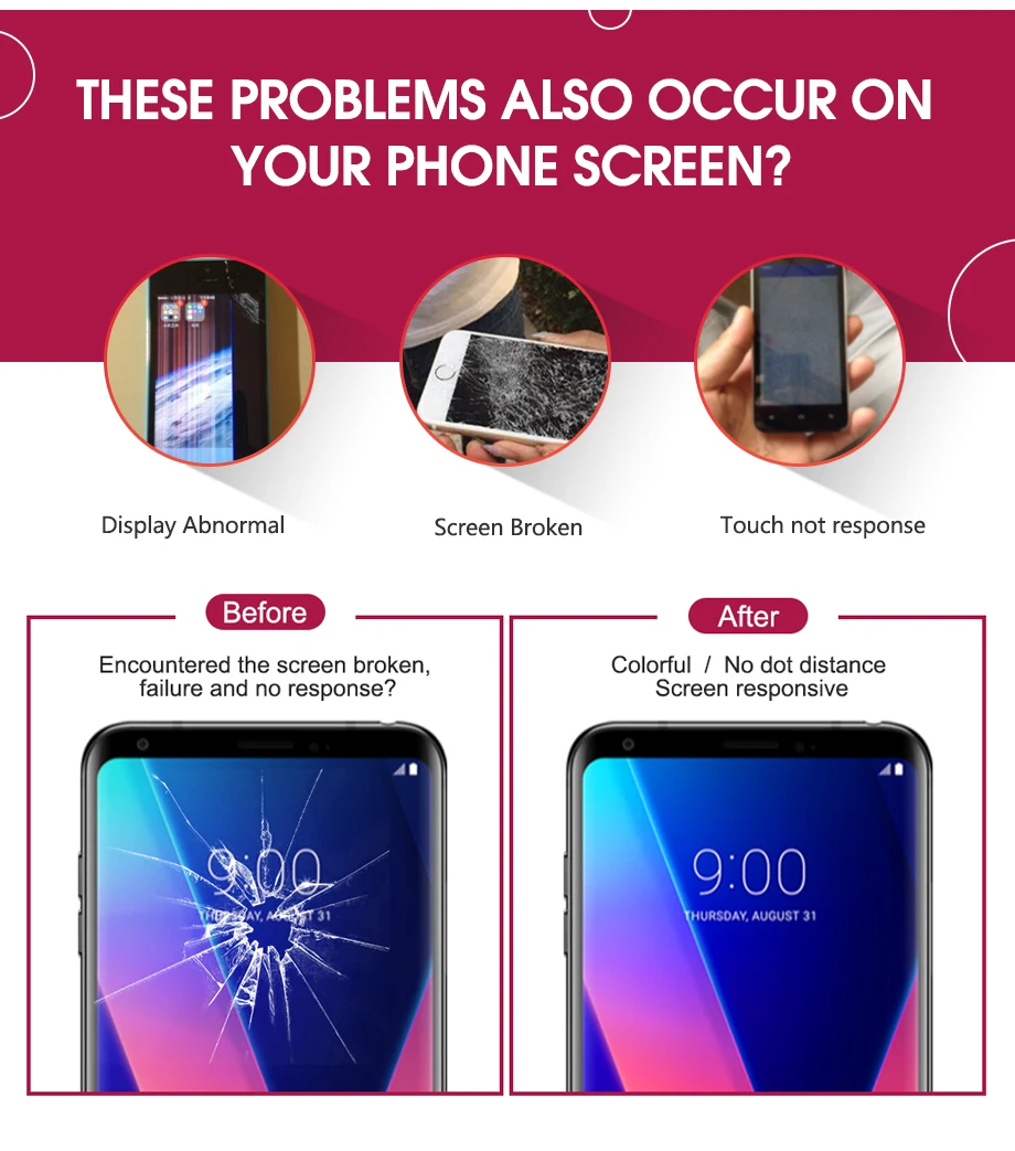 Для 6," LG V30 ЖК-экран+ сенсорная панель дигитайзер сборка Замена для H930 H931 H932 H933 VS996 US998