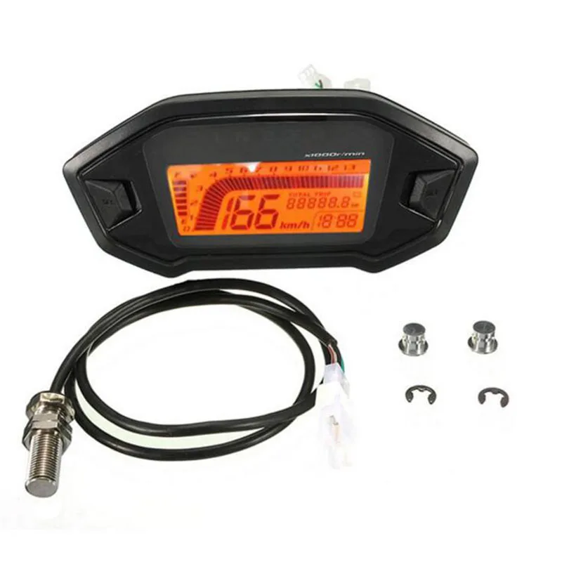 Universal Motorcycle LCD Digital Speedometer Odometer Backlight Motorcycle for 2,4 Cylinders 13000rpm