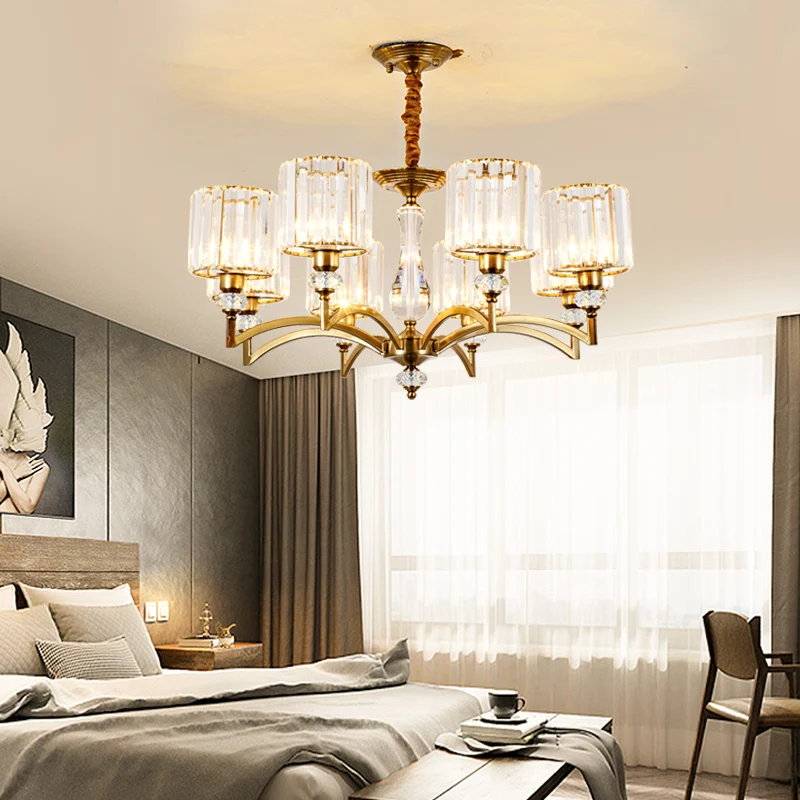 

Crystal Luxury Golden Chandelier European Living Room Bedroom Home Hanging Fixtures Hardware Villa Lobby Designer New Led Lamps
