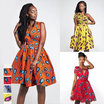 

African Dresses for Women Print Clothing Formal Dresses Party Wear Sexy Ladies Clothes Vetement Femme 2019 Fashion Summer Outfit
