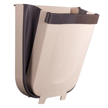 

Folding Waste Bin Creative Wall Mounted Waste Bin Trash Can for Kitchen Cabinet Bathroom Car