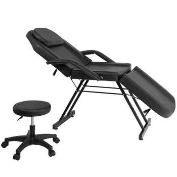 

HZ016 Adjustable Beauty Salon SPA Massage Bed Tattoo Chair with Stool Black