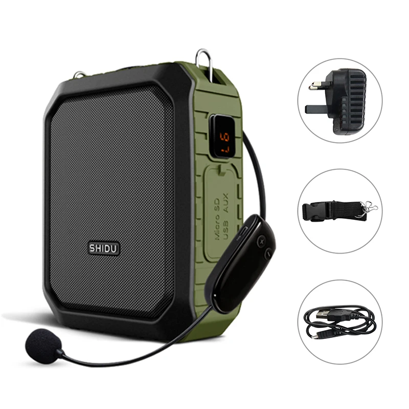 مضخم صوت SHIDU للمعلم مع سماعة ميكروفون لاسلكية، م...