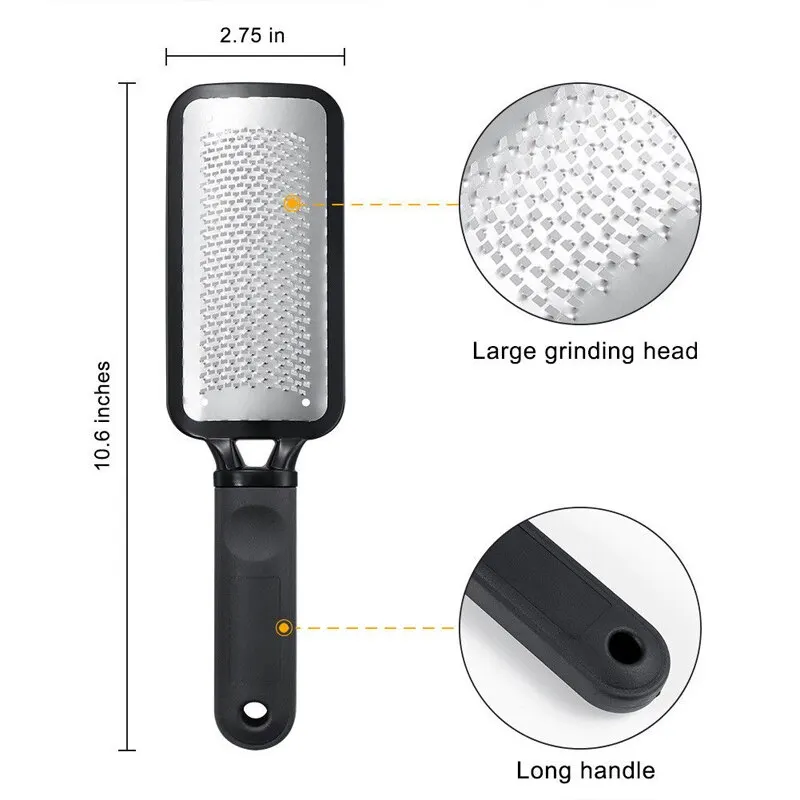 1pc Black High Quality Foot Rasp File Callus Remover Hard Dead Skin Scrubber Stainless Steel Nail File Manicure Nail Tools
