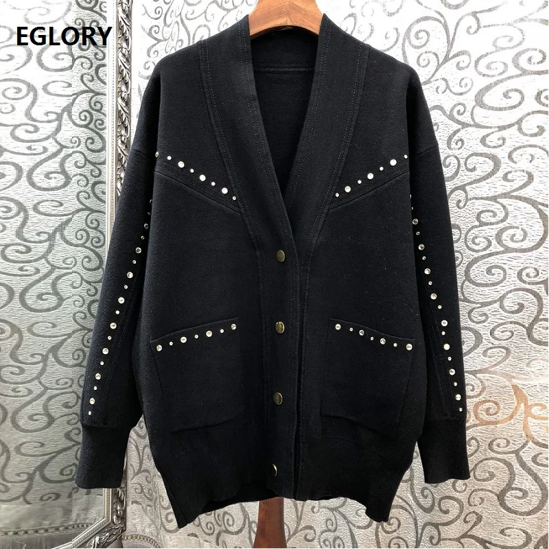 ^Cheap 2019 Autumn Fashion Knitted Cardigans Women V-Neck Geometric Patterns Embroidery Long Sleeve Casual Sweater Cardigan Outwear