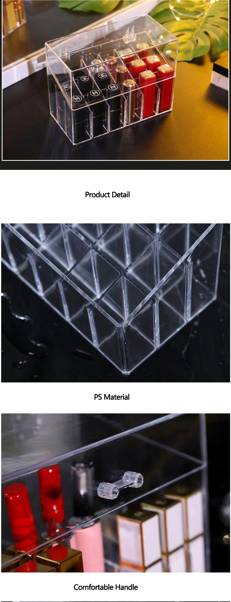 Акриловая губная помада, коробка для хранения косметики, держатель для губной помады, органайзер, контейнер для губной помады, демонстрационный держатель, стойка, органайзер для духов