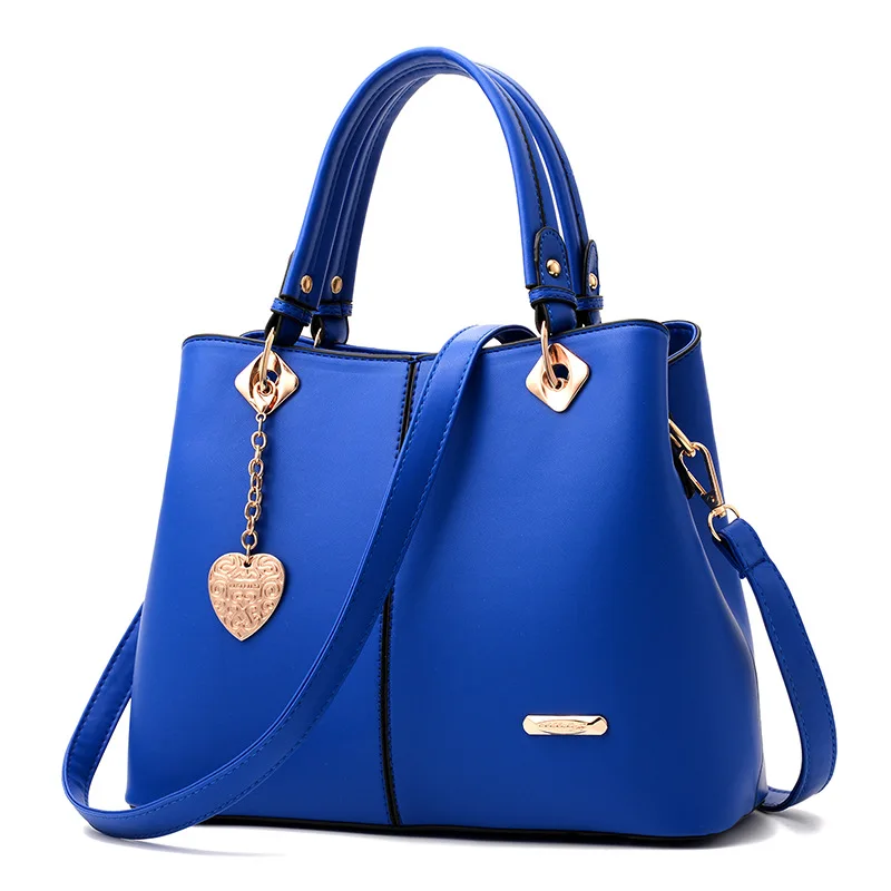 Bolsa feminina, роскошная женская сумка,, дизайнерские сумки, большая сумка на плечо, винтажная сумка-мессенджер, летний клатч, мешок, белая кожаная сумка - Цвет: Dark Blue Handbag