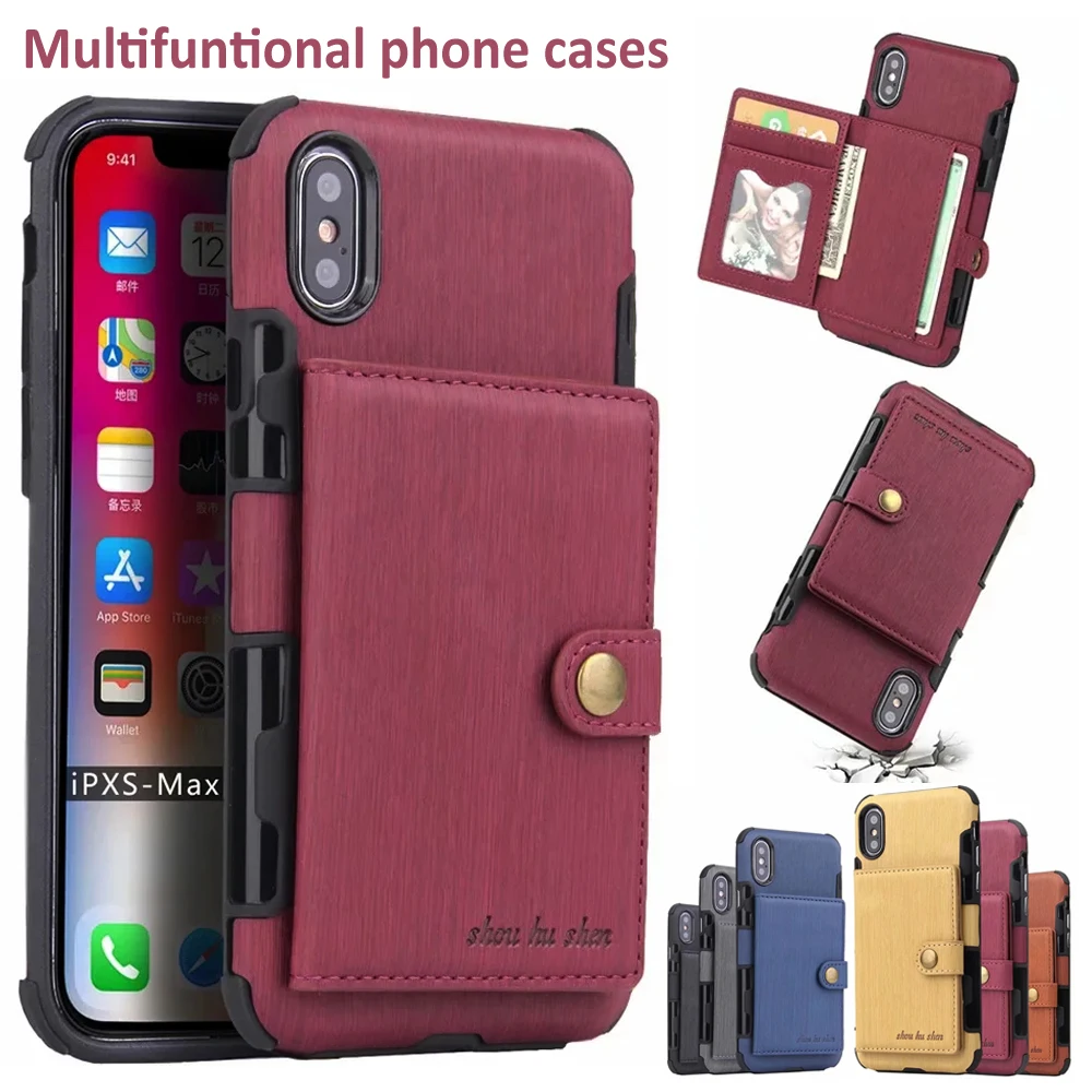 

For Apple iPhone 12 Mini / 12 / 12 Pro Max Original Luxury Left&Right Flip Leather Credit Card Slot Wallet Phone Case Back Cover