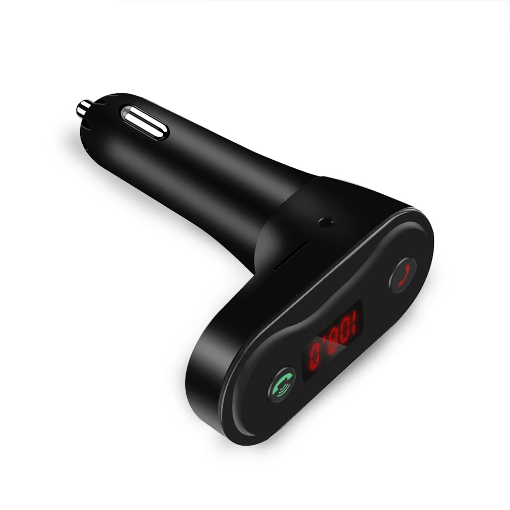 Автомобильный комплект громкой связи Bluetooth MP3-плеер беспроводной fm-передатчик TF карта 3,5 мм вспомогательный аудиоресивер 2.1A двойной USB телефон зарядное устройство - Название цвета: Single USB