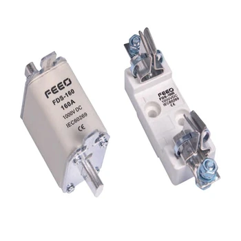 FEEO-fusible DC PV, 160 Amp, 1000V, carril Din, soporte de fusible Solar electrónico + fusible automático 1