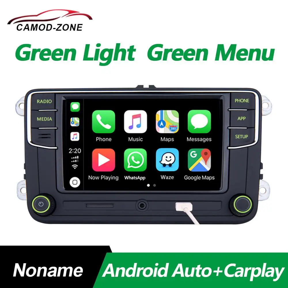 RCD330 Plus RCD330G зеленый светильник Noname Android Авто Carplay кнопка автомобиля радио 6RD 035 187B для Skoda Octavia Fabia Superb Yeti