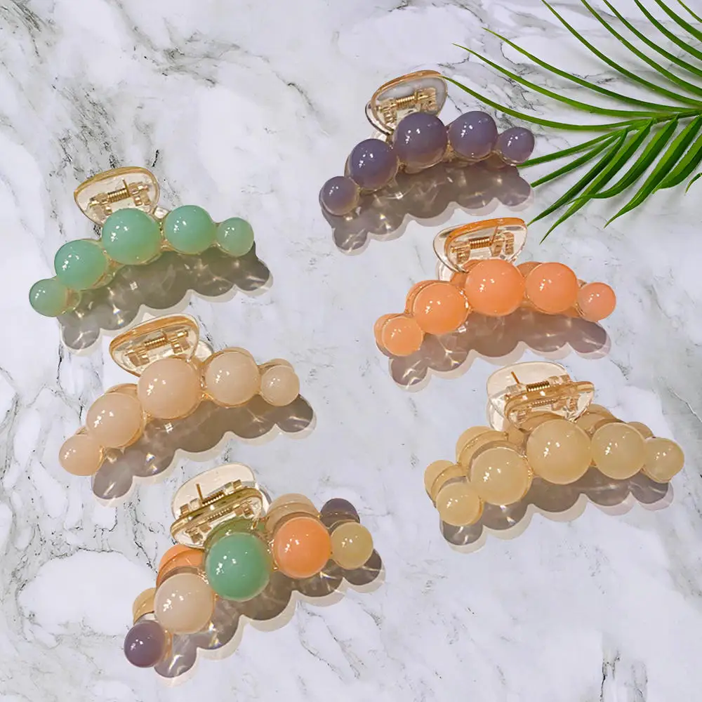 

Sweet Acrylic Hair Claws Clamps Crab Hair Clips Girls Hair Accessories Bezel Hairpins Korean Candy Colors Lady Women Hairpins