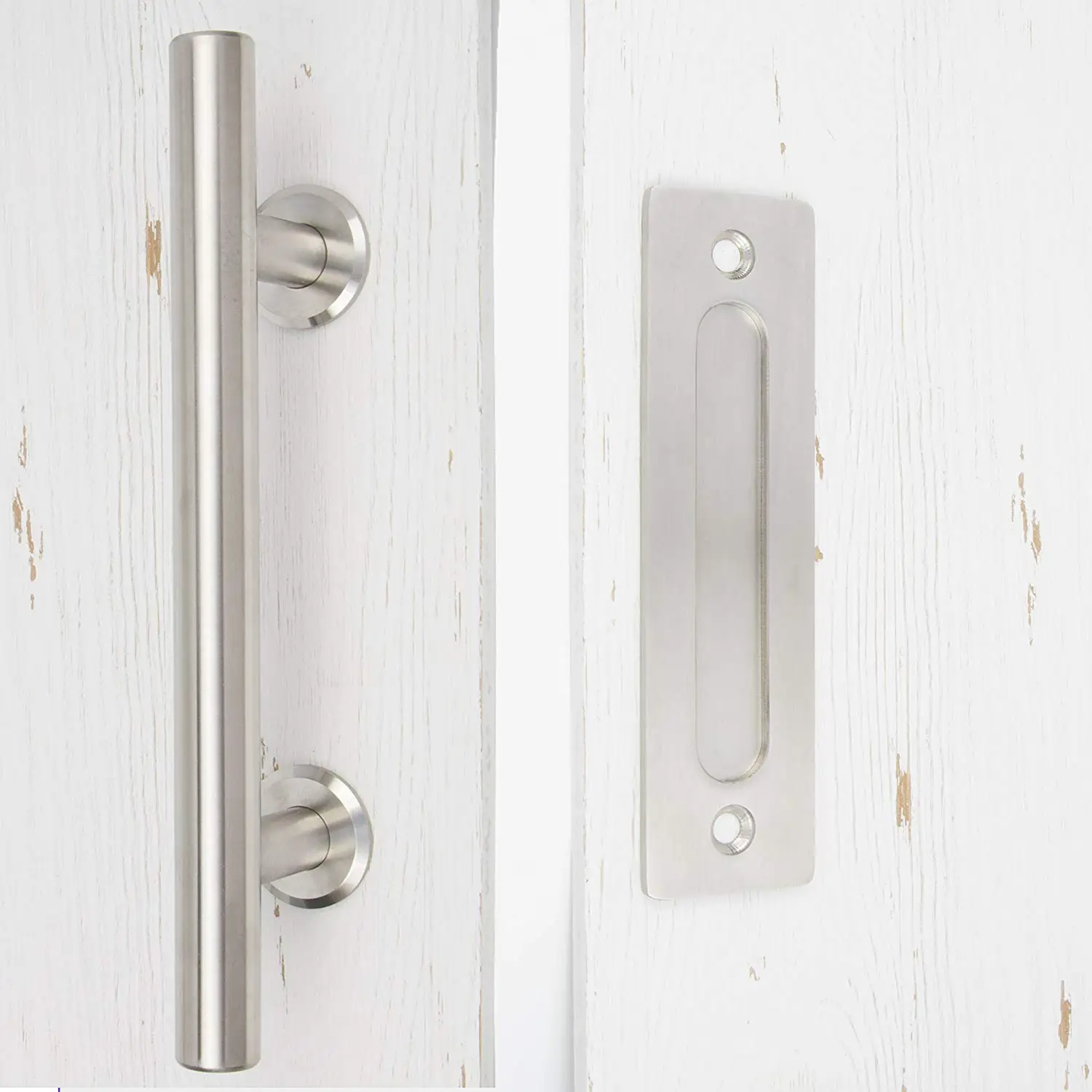 Large Sliding Barn Door Handle 12&rdquo; Both Handle for Exterior of Door & Flush Pull for Interior Modern Barn Hardware