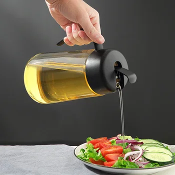 

Glass Oil Bottle Automatic Open&Close Cover Bottle Dispenser Sauce Bottle Storage Bottles Oil Vinegar Kitchen Tool For Oil Spray