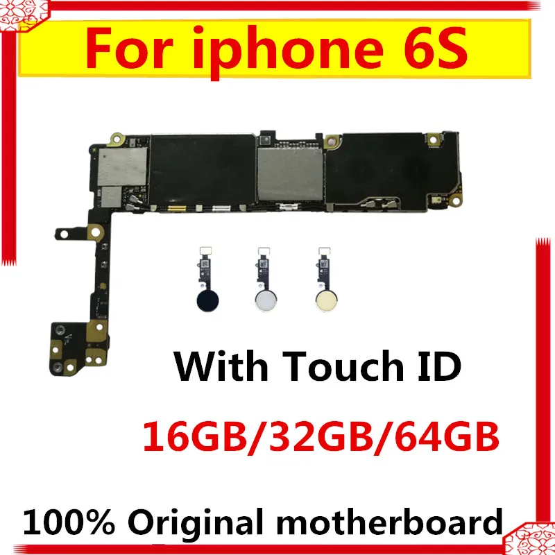 

16gb / 32gb / 64gb Original unlocked for iPhone 6S Motherboard with / without Touch ID Logic board for iphone 6 s 4.7inch