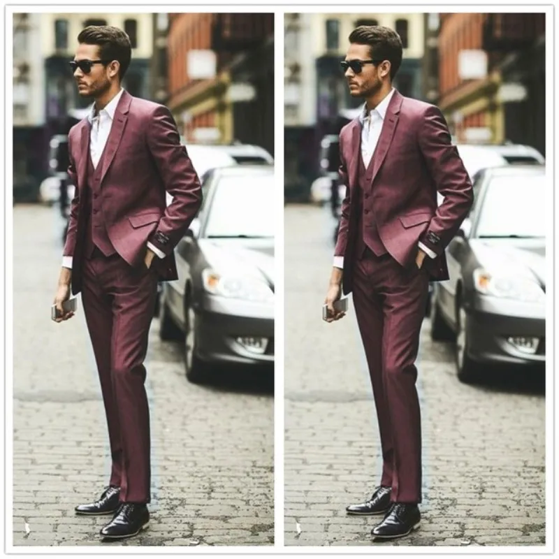 

Custom Made Light Purple Groom Tuxedos 3 Pieces Men Wedding Prom Dinner Suits Italian Style Man Blazer Suit Best Man Wear 64