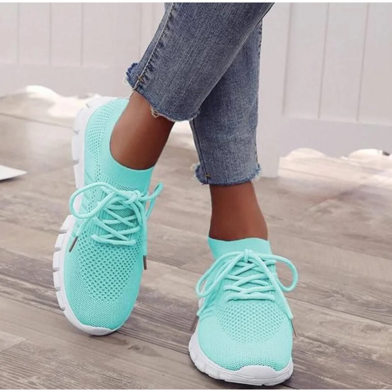 WOMENS LADIES SLIP ON MESH TRAINERS RUNNING GYM SNEAKERS PARTY WOMEN SHOES 
