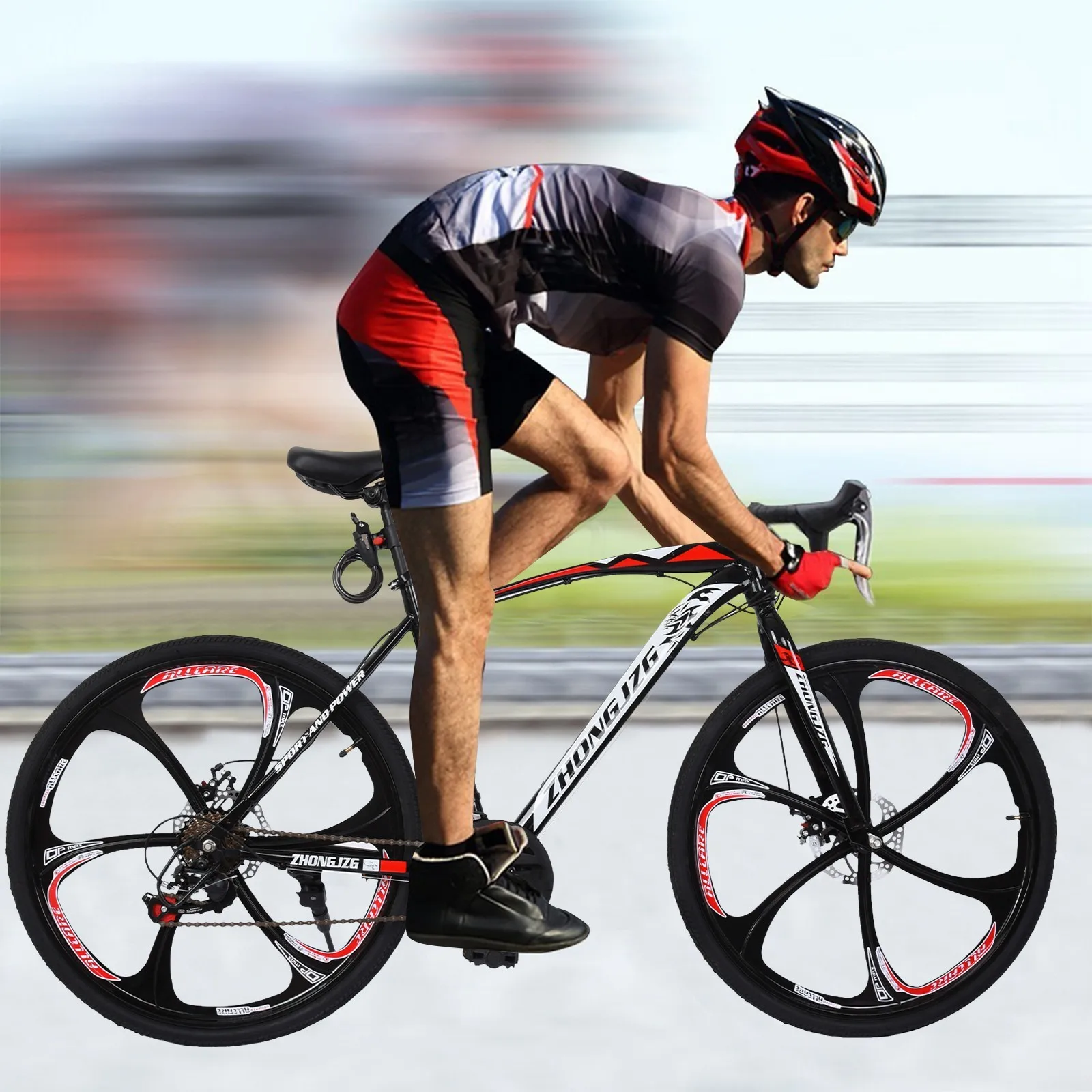 Commuters Aluminum Full Suspension Road Bike 21 Speed Disc Brakes 700c adult variable speed shock absorption sports MTB bike | Спорт и