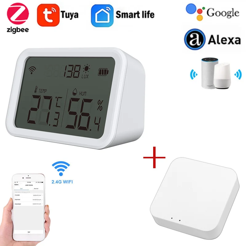 Zigbee WiFi Temperature And Humidity Sensor Indoor Hygrometer