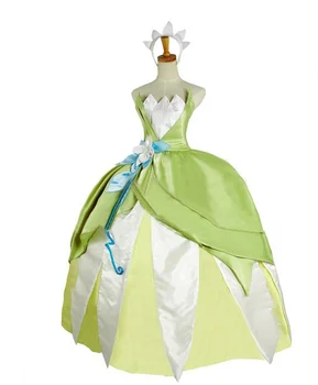 

The Princess and the Frog Costume Halloween Costumes Tiana Princess dress Cosplay Princess Gown Costume