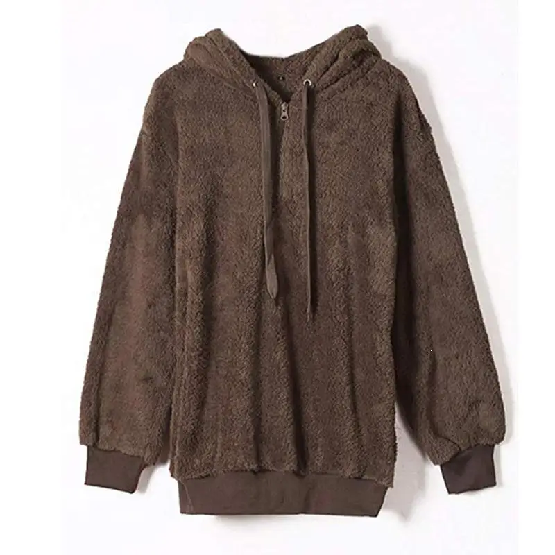 5Xl новые зимние женские толстовки повседневные однотонные флисовые толстовки теплые с капюшоном пушистые толстовки размера плюс
