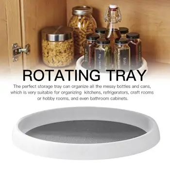 

12-Inch Non-Skid Pantry Cabinet Turntable with Wide Base Storage Bin Rotating Organizer for Kitchen Seasoning