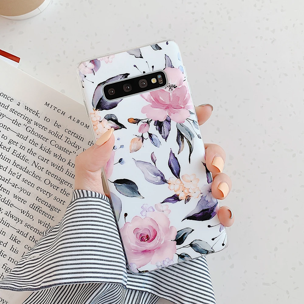LOVECOM Ретро Цветочный чехол для телефона для samsung Galaxy A50 S10 Plus S10e S8 S9 Plus A70 A40 мягкий IMD Роскошный чехол на заднюю панель телефона подарки