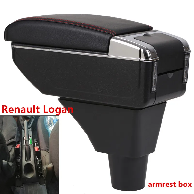 Для Renault Logan II подлокотник коробка Renault Logan подлокотник коробка с подстаканником пепельница USB интерфейс