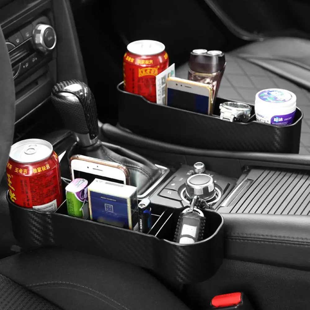 

Car Seat Crevice Gaps Storage Box ABS Plastic Auto Drink for Pockets Organizers Stowing Tidying Phone Holders Universal