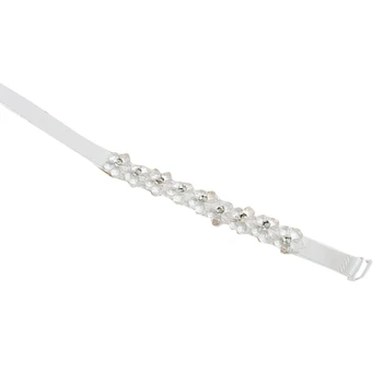 

Women Bra Strap Flower Rhinestone Decoration Invisible Elastic Shoulder Straps X3UE
