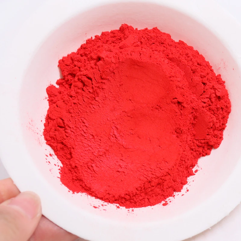 Pure Red Mica Pigment Pearl Powder DIY Mineral Dye Colorant Dust YB108 for Soap Crafts Ceramic Color 3