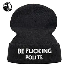 Необычная полицейская вязаная шапочка осень зима весна вышитые текст черная шляпа для мужчин женщин черный белый серый