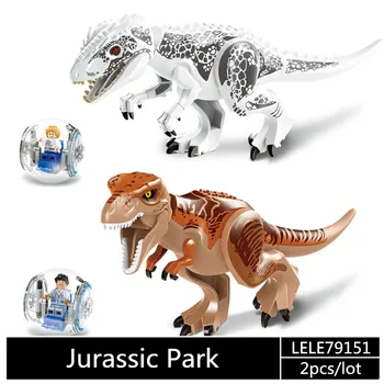 

LELE79151 10PCS/LOT Jurassic World Park Building Blocks bricks triceratop Tyrannosaurus Dinosaur T-rex Bricks children gift toys