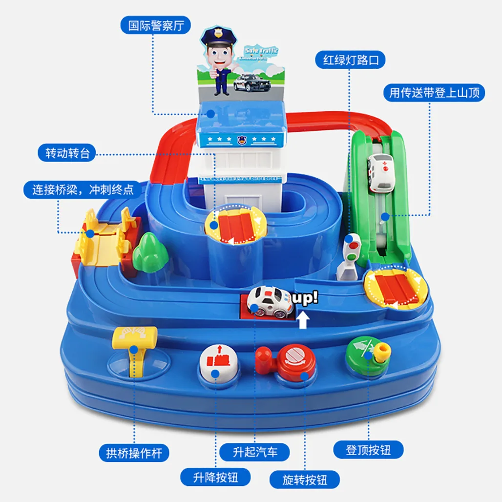 

Children'S Educational First Aid Car Checkpoints Adventure Camera Track Adventure Simple Models Inertia Elevator Sliding Camera
