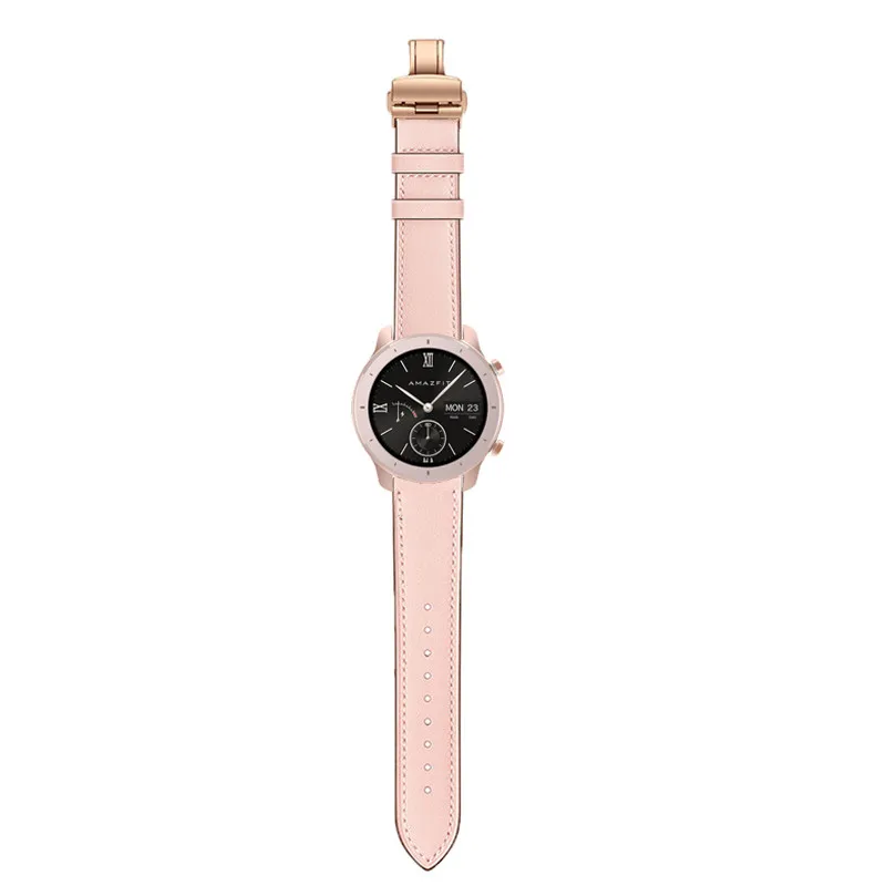 Кожаный ремешок для Huami amazfit GTR 42 мм 47 смарт часов браслет 22 20 с металлической