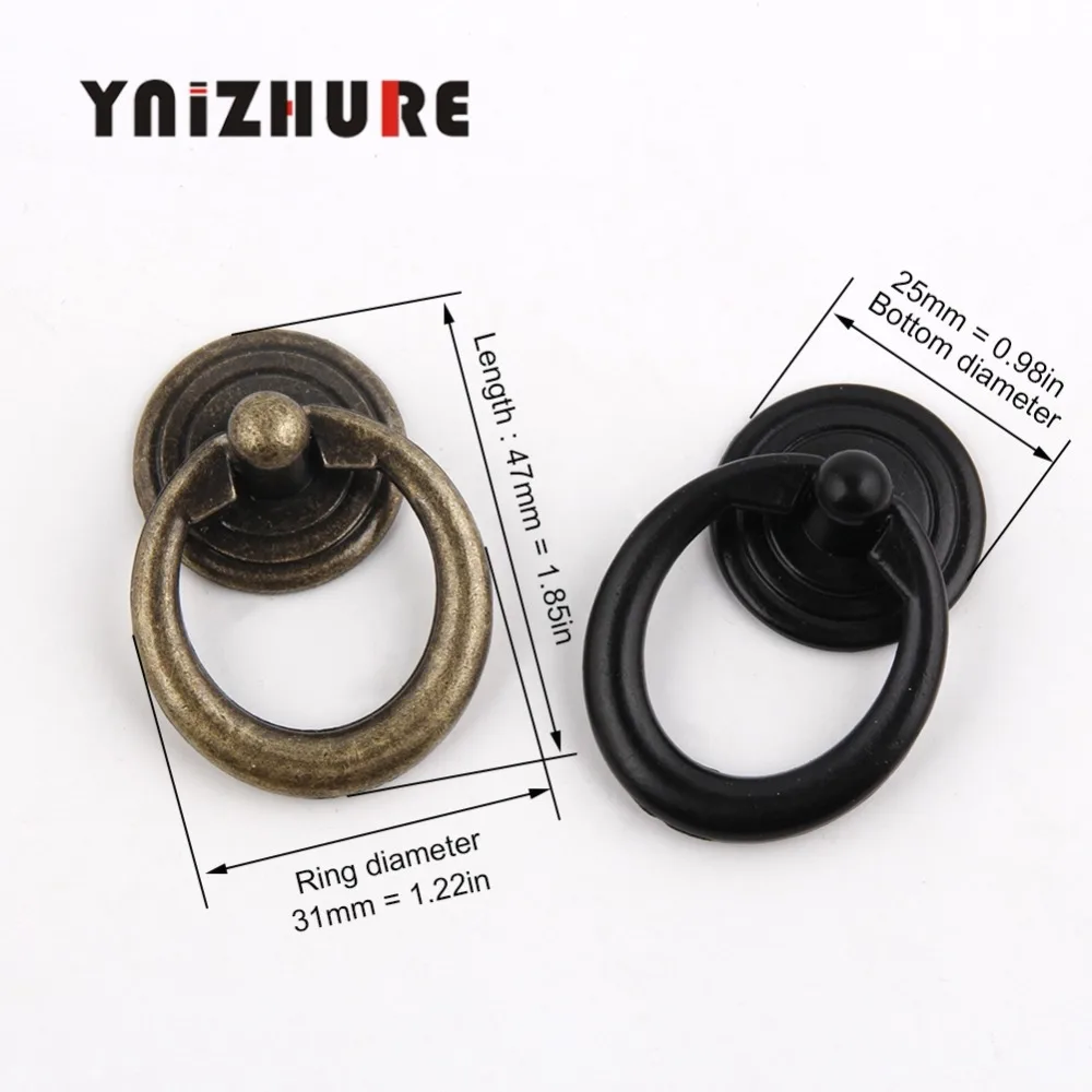 YNIZHURE-10PCS-47-31mm-Black-Bronze-Vintage-Round-Ring-Furniture-Door-Pull-Handle-Zinc-Alloy-Cabinet (1)
