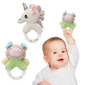 

Baby Rattle Cartoon Rabbit Sheep Animal Plush Rattle Ring Bell Newborn Hand Grasp Toy Soft Mobile Infant Crib Dolls For Kids