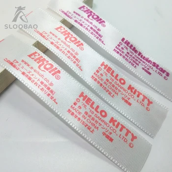 

Free Shipping By Fedex WholesaleCustomize Logo Garment Label colour Logo print satin Water Wash Label custom Logo Care Label