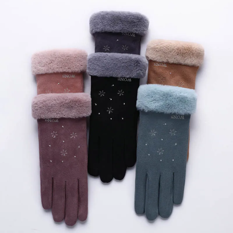 

2019 Fashion Cold Proof Outdoor Travel Windproof Double-layer Cashmere Ladies Only Multipurpose Winter Gloves Keep Warm Gloves