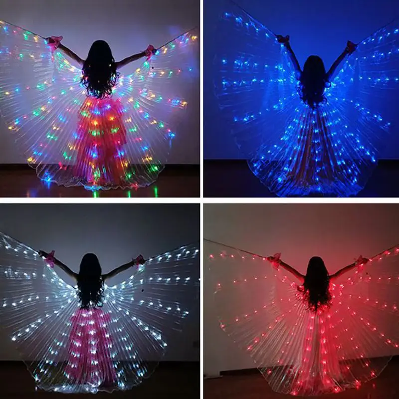 

Children's Color LED Light Dance Wing Belly Dance Performance Show Fluorescent Butterfly Cloak Without Battery