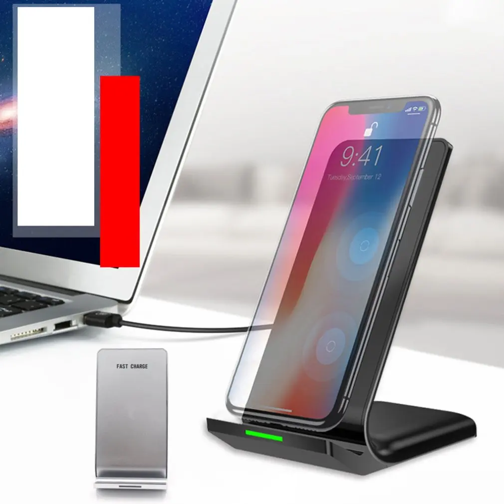 

Dual Coil Desktop Stand Wireless Charging 10W Fast Charging Mobile Phone Holder Stand Mount Phone Stand
